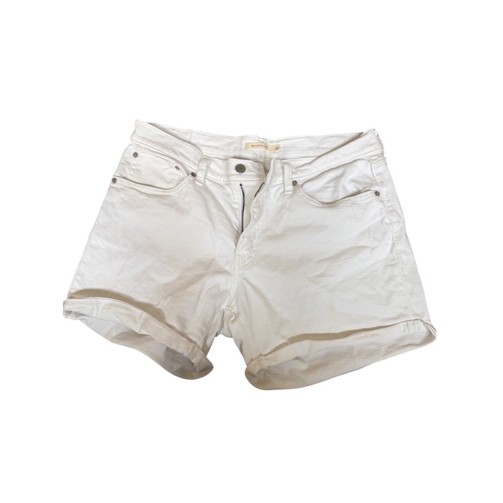 Levi Strauss Co Mid Length Shorts White Size 33 Denim Rolled Cuff